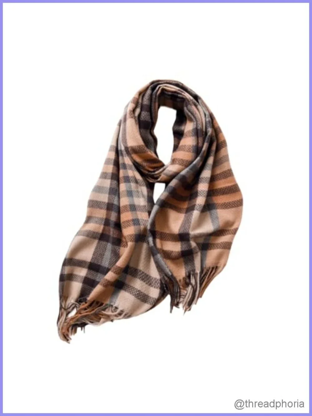 Soft Plaid Scarf for Women Winter Cashmere Feel Long Shawl Wrap